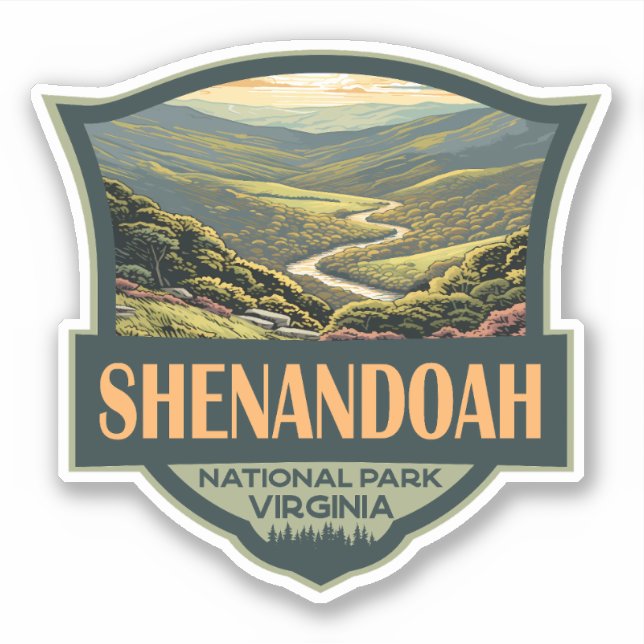 Sticker Parc national de Shenandoah Illustration Voyage Ré (Devant)