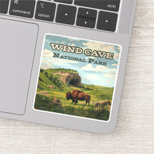 Sticker Parc national de Wind Cave Bison Dakota du Sud