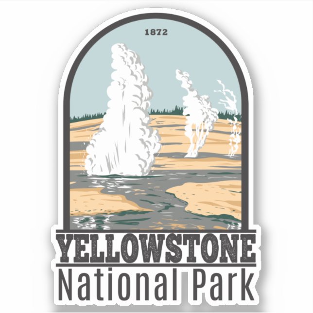 Sticker Parc national de Yellowstone Bassin de Norris Geys (Devant)