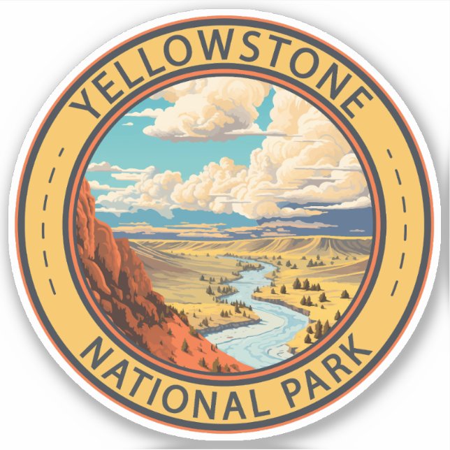 Sticker Parc national de Yellowstone Hayden Valley Travel  (Devant)