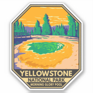 Sticker Parc national de Yellowstone Matin Glory Pool Rétr