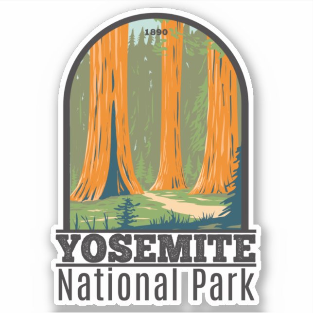 Sticker Parc national de Yosemite Mariposa Grove Californi (Devant)