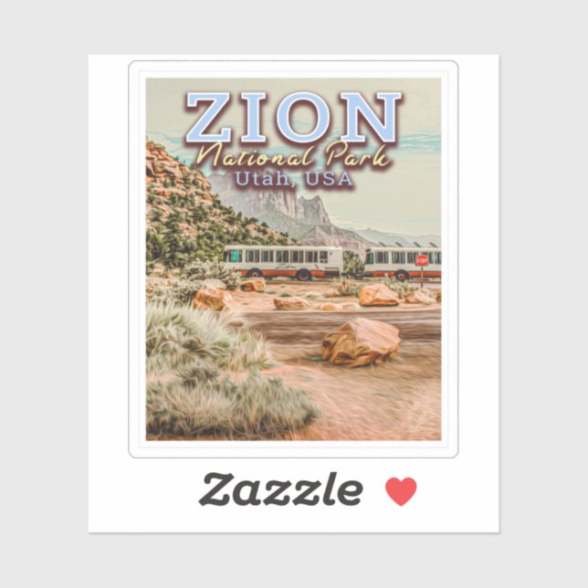 STICKER PARC NATIONAL DE ZION - UTAH ÉTATS-UNIS (Feuille)