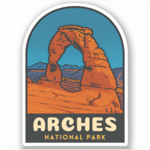 Sticker Parc national des Arches Utah Voyage Rétro Vintage