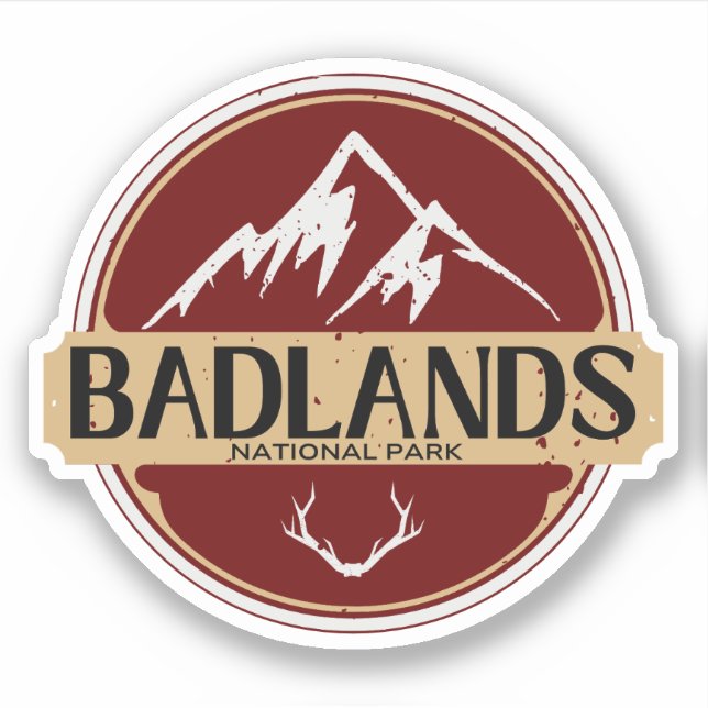 Sticker Parc national des Badlands Route du dakota du Sud (Devant)