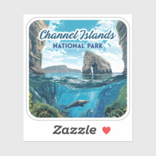 Sticker Parc national des îles Channel Californie Océan