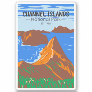 Sticker Parc national des îles Channel Californie Vintage