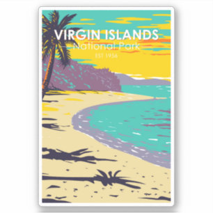 Sticker Parc national des Îles Vierges Trunk Bay Beach
