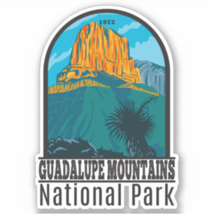Sticker Parc national des Montagnes de Guadalupe Rétro