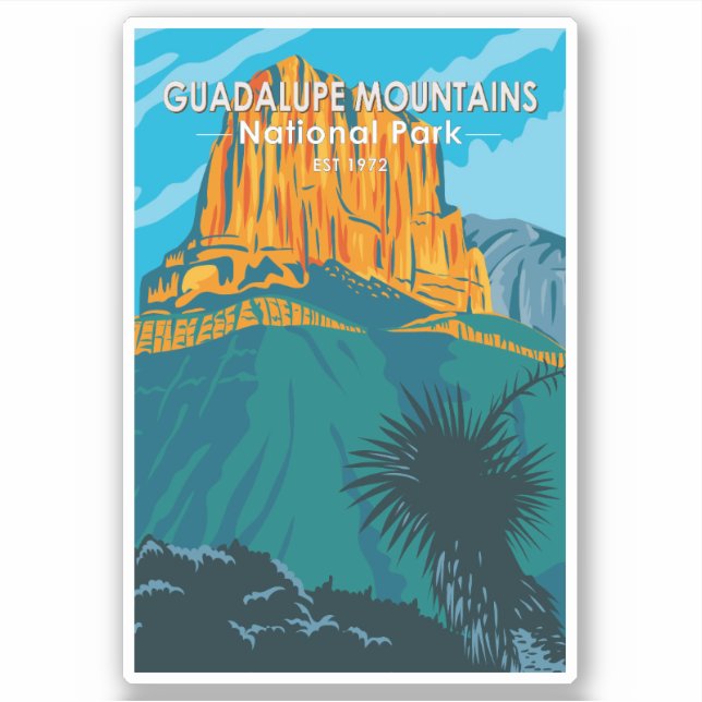 Sticker Parc national des Monts Guadalupe Vintage (Devant)