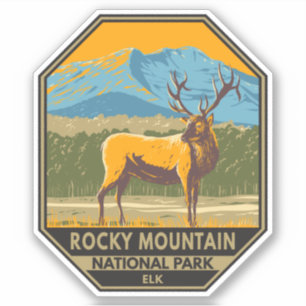Sticker Parc national des Rocheuses Colorado Elk Vintage