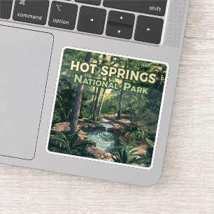 Sticker Parc national des sources chaudes Arkansas Retro