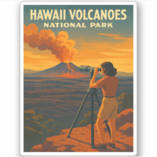 Sticker Parc national des volcans d'Hawaï Vintage voyage