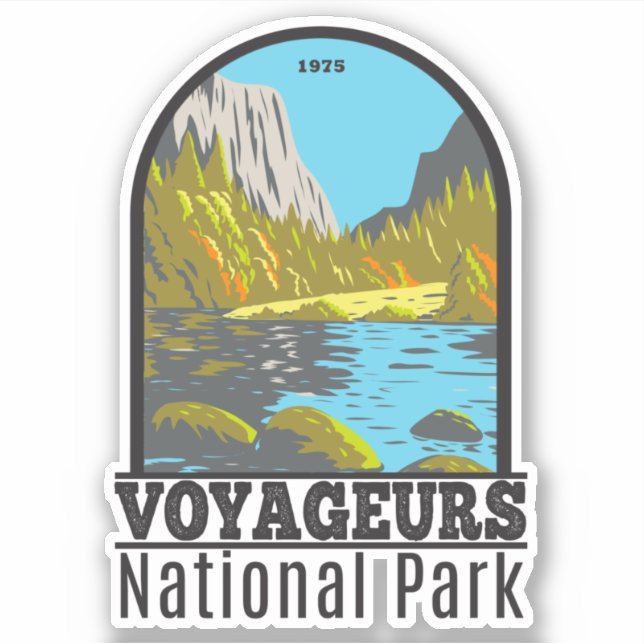 Sticker Parc national des Voyageurs Minnesota Retro (Devant)