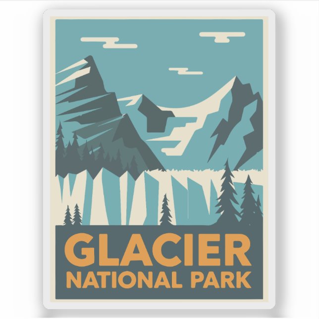 Sticker Parc national du Glacier vintage (Devant)