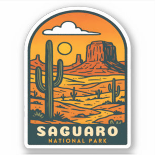 Sticker Parc national du Saguaro Vintage voyage Arizona Re
