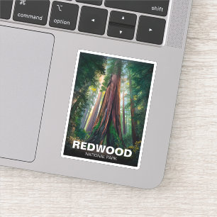 Sticker Parc national et d'État de Redwood, Californie côt