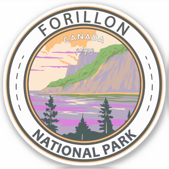 Sticker Parc national Forillon Canada Tourisme Vintage (Devant)
