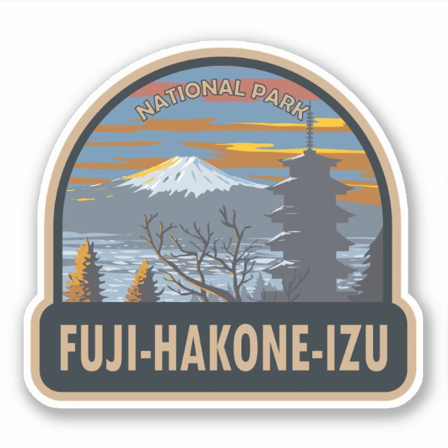 Sticker Parc national Fuji-Hakone-Izu Vintage artistique j (Devant)