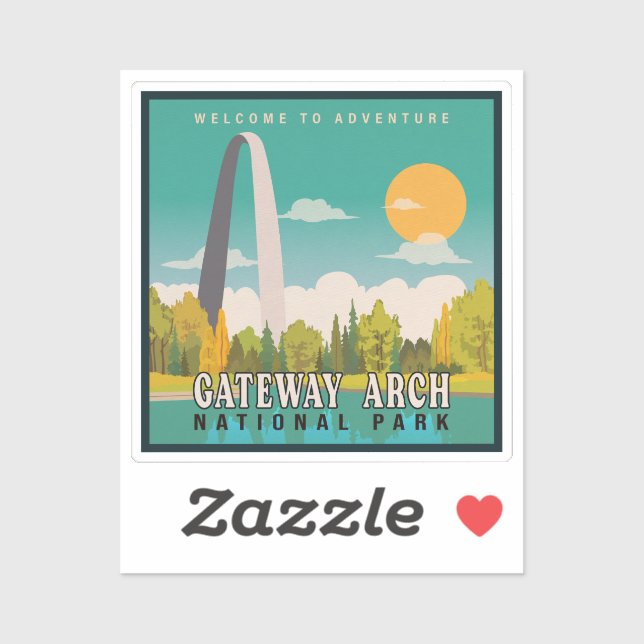 Sticker Parc national Gateway Arch - Missouri Saint Louis (Feuille)