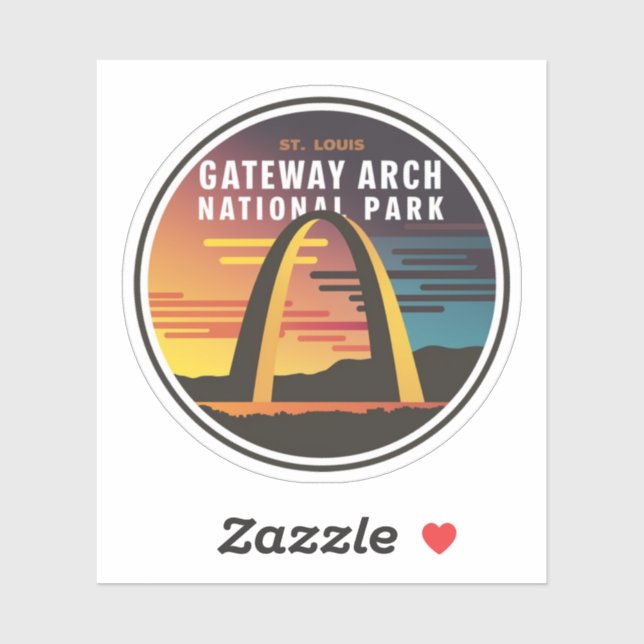 Sticker Parc national Gateway Arch St. Louis Abstrait (Feuille)