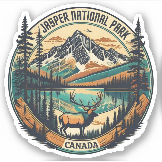 Sticker Parc national Jasper Canada Réserves (Devant)