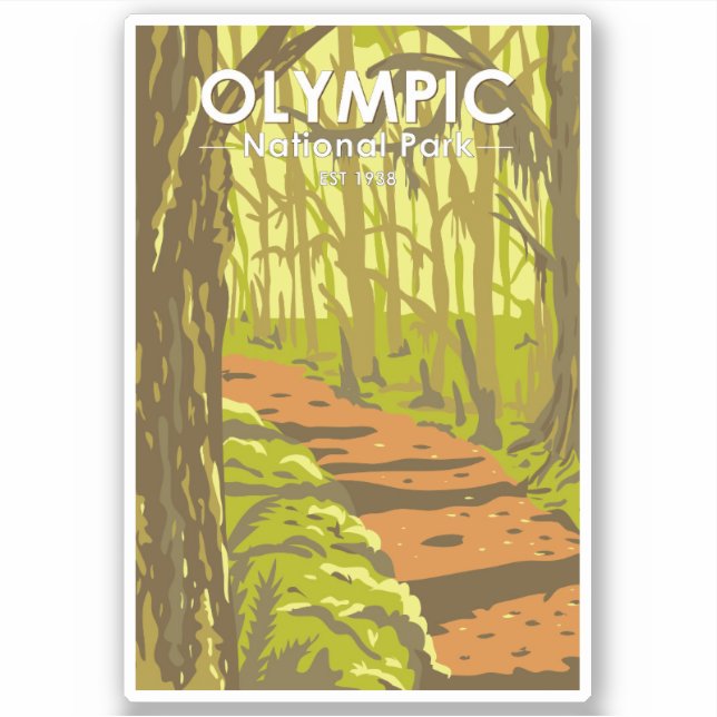 Sticker Parc national olympique Hoh Rainforest Washington  (Devant)