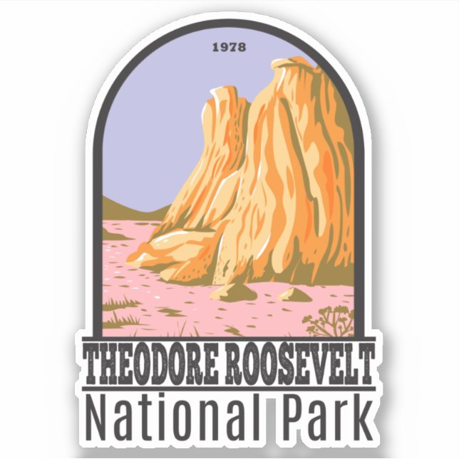Sticker Parc national Theodore Roosevelt Dakota du Nord (Devant)