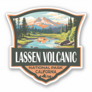 Sticker Parc national volcanique de Lassen Illustration Vo