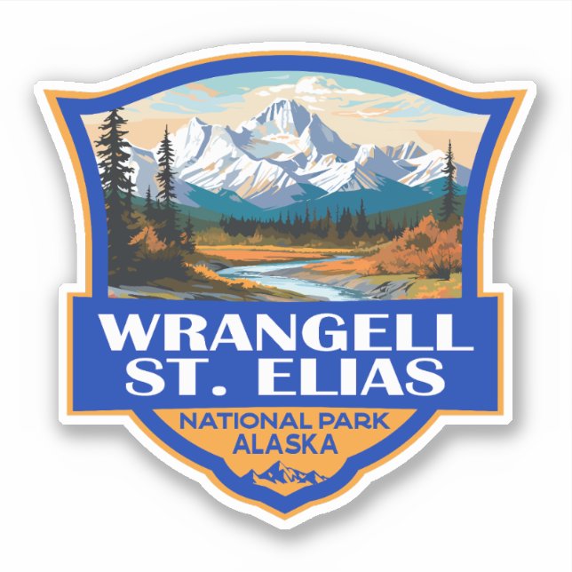 Sticker Parc national Wrangell St. Elias Illustration (Devant)