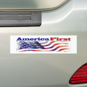 Sticker pare-chocs America First stars and strips