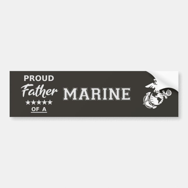 Sticker pare-chocs (Père fier d'une MARINE) (Devant)