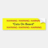 Sticker pare-chocs pour chats d'avertissement