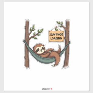 Sticker Paresseux endormi Vintage drôle Art Animal Paresse