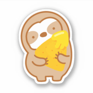 Sticker Paresseux mignon aux copeaux de fromage nacho 