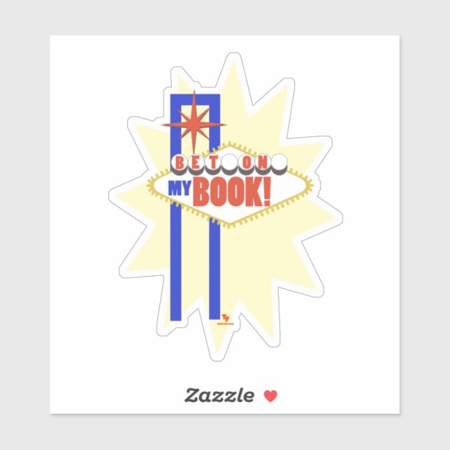Sticker Pari Sur Mon Livre Vegas Author Fun Logo (Feuille)