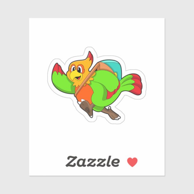 Sticker Parrot as Hiker (Feuille)