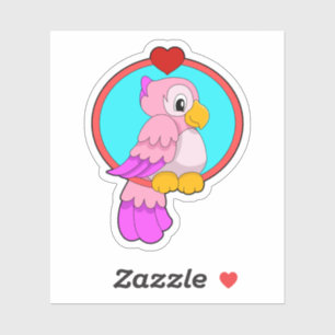 Sticker Parrot au coeur