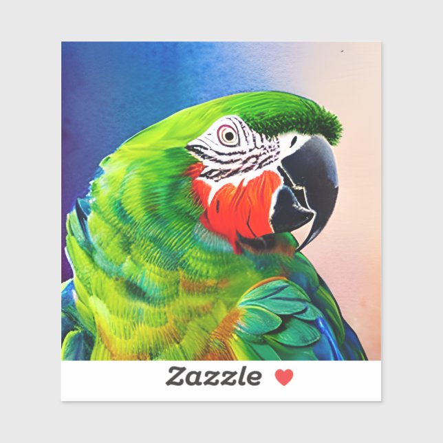 Sticker Parrot générée par l'IA mignon (Feuille)