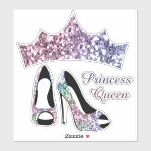 Sticker Parties scintillant Couronne Haut talons Princesse