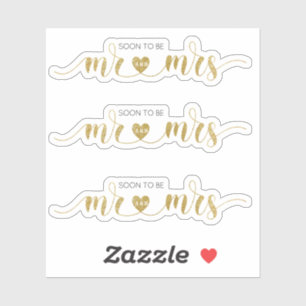 Sticker Parties scintillant d'or M. et Mme Wedding shower