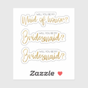 Sticker Parties scintillant D'Or Serez-Vous Ma Proposition