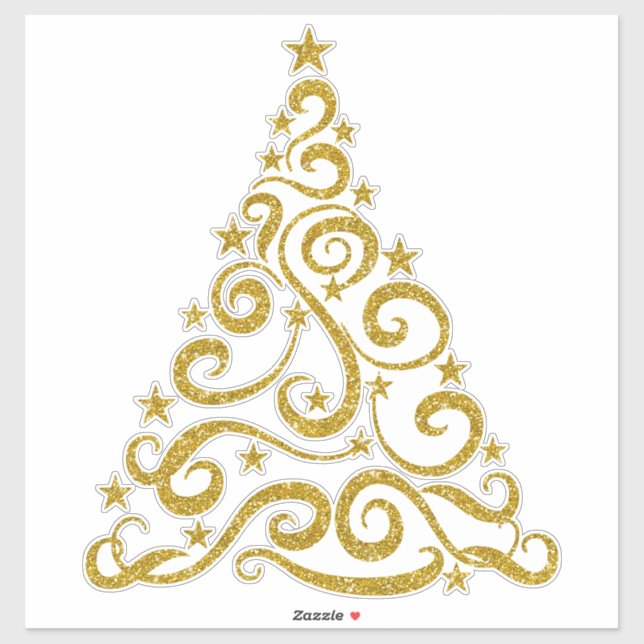Sticker Parties scintillant Gold Faux | Arbre à branches d (Feuille)