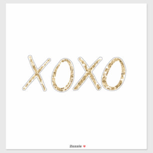 Sticker Parties scintillant or XOXO