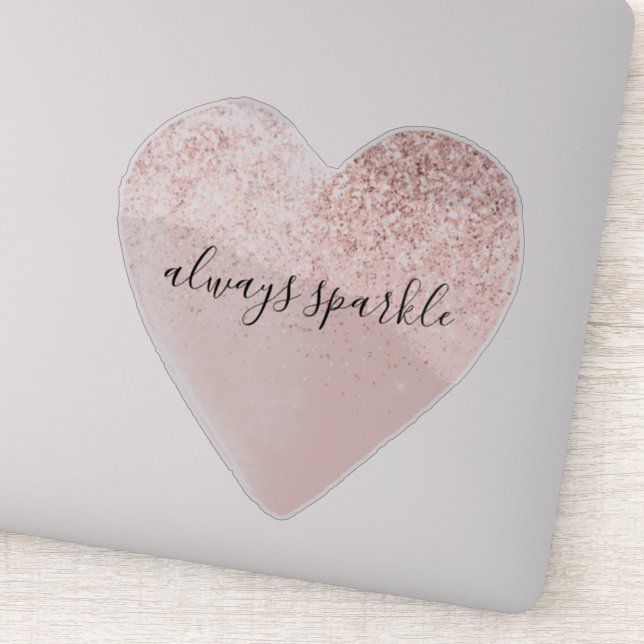Sticker Parties scintillant rose Étincelle du coeur (Détail)