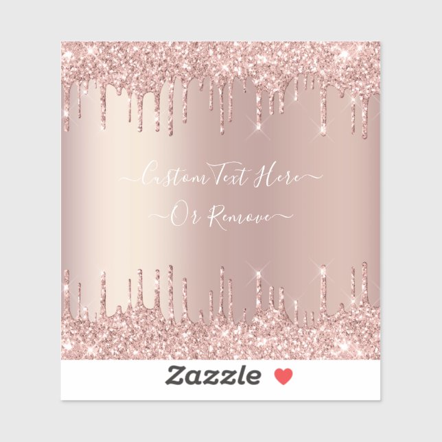Sticker Parties scintillant rose Gold Blush Éclats Texte p (Feuille)