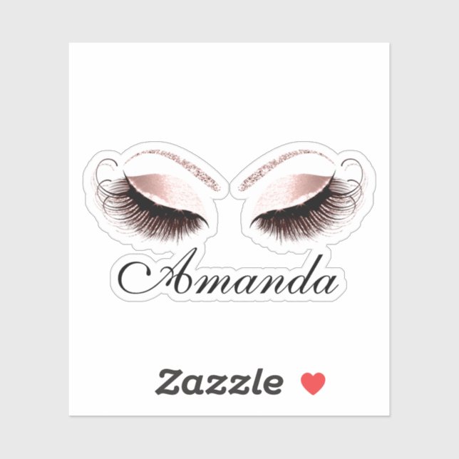 Sticker Parties scintillant rose maquillage Artist Lashes  (Feuille)