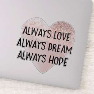 Sticker Parties scintillant rose Rêve d'amour du coeur