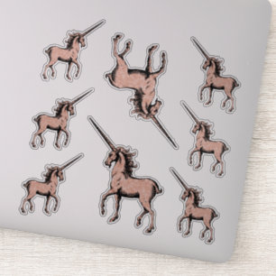 Sticker Parties scintillant Unicorns Trendy Rose Gold Cont
