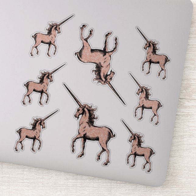 Sticker Parties scintillant Unicorns Trendy Rose Gold Cont (Détail)